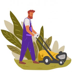 gardener mowing